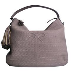 Woven Tote, Leather, Grey, Db, 3*